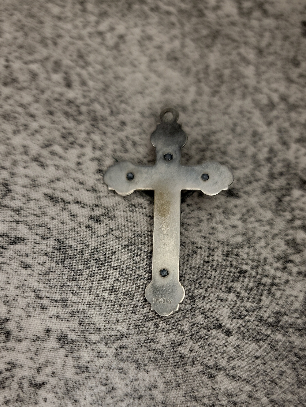 Vintage Italy Silver Tone Crucifix Pendant of Jesus on the Cross - Picture 3 of 5